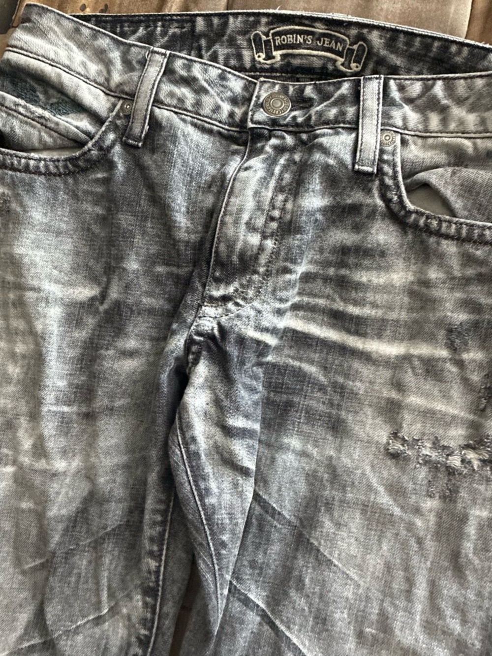Robin's Jean Men's Slim Straight Grey Wash Jeans never wore
